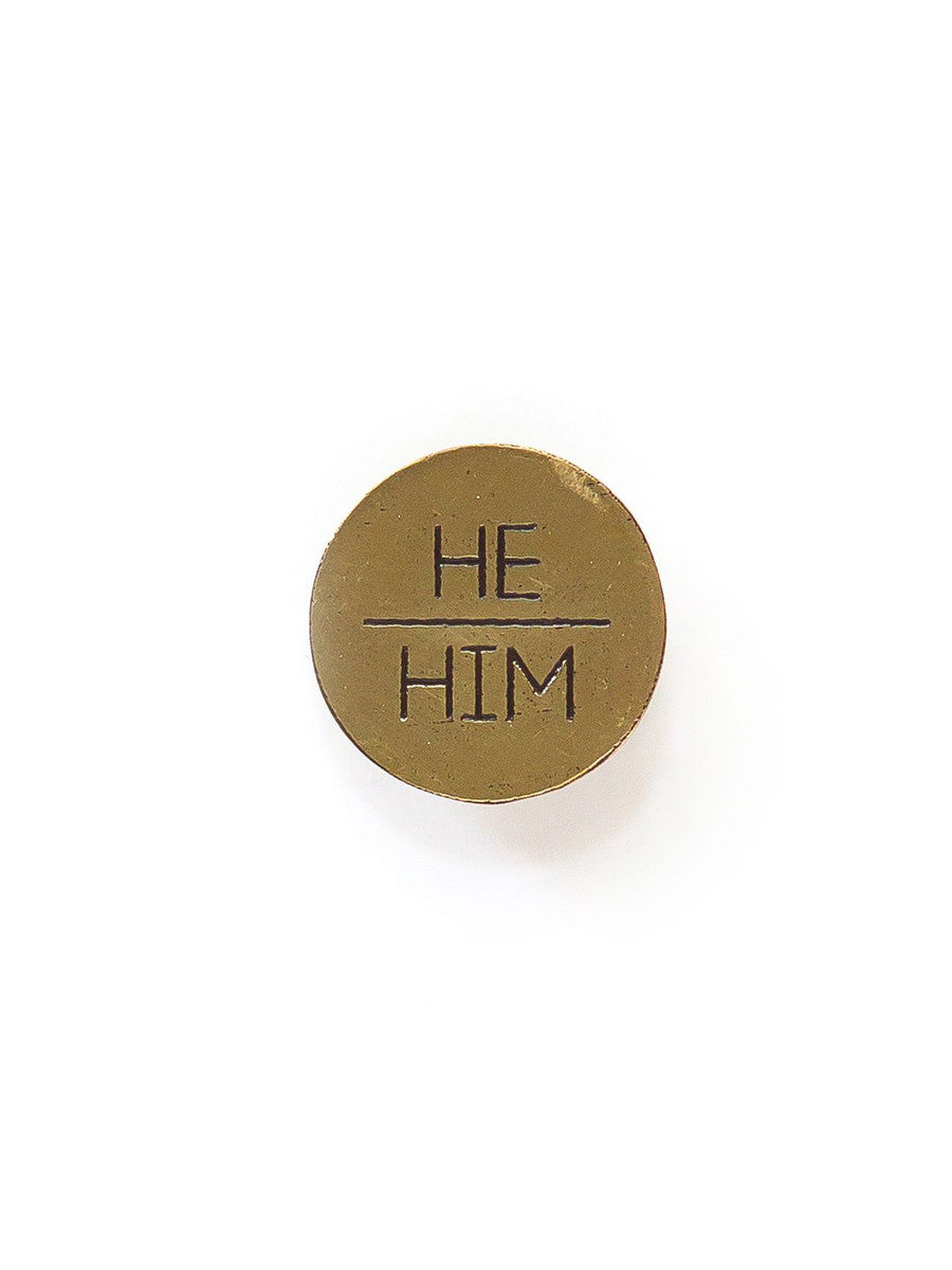 Recycled Brass Pronoun Pins