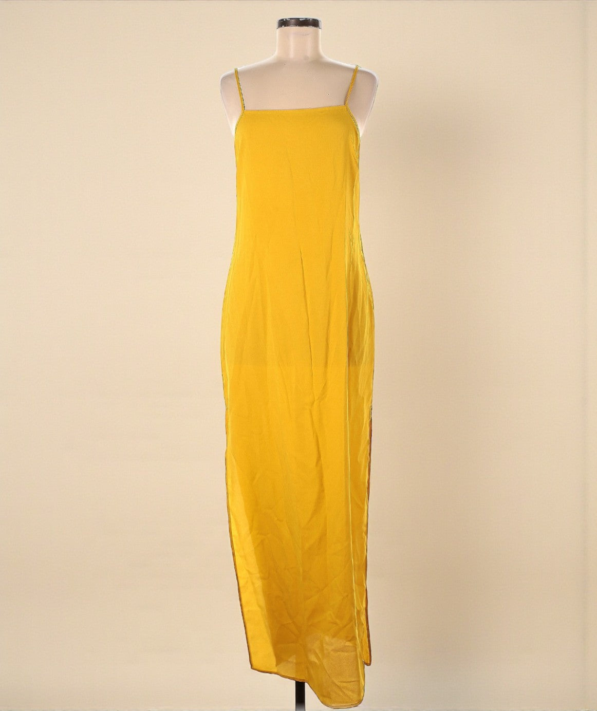 Marigold Yellow Midi Slip Dress (Size Medium) image 0