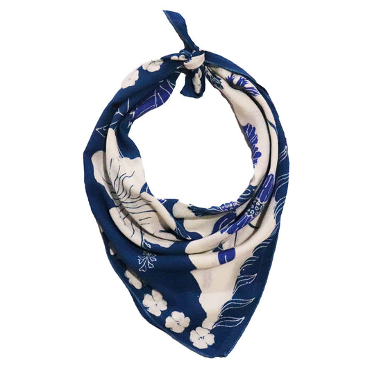 Hand-Drawn Batik Tulis Bandana | Hibiscus + California Poppy