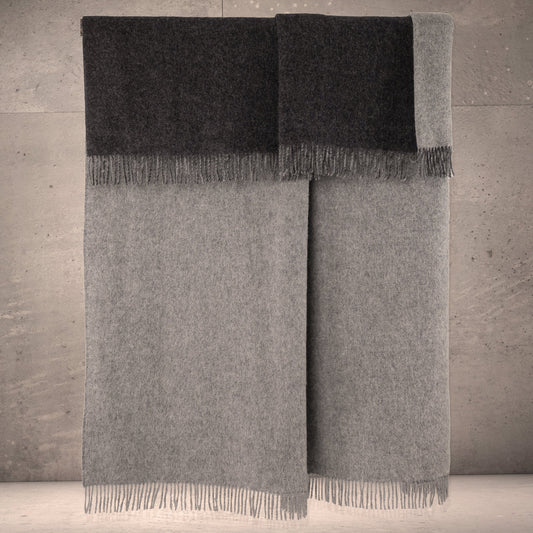 Highland Tweeds Reversible Double Cloth Throw - Silver/Grey