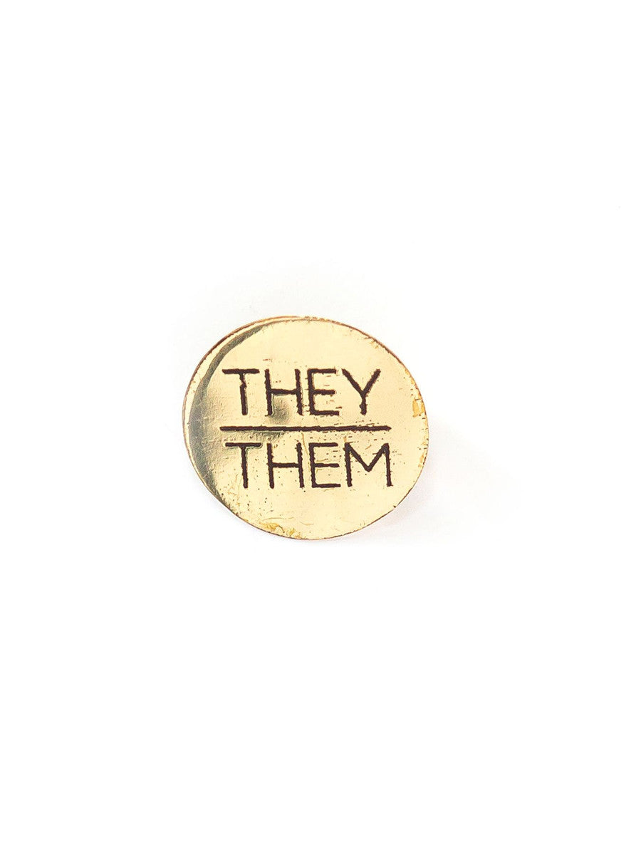 Recycled Brass Pronoun Pins