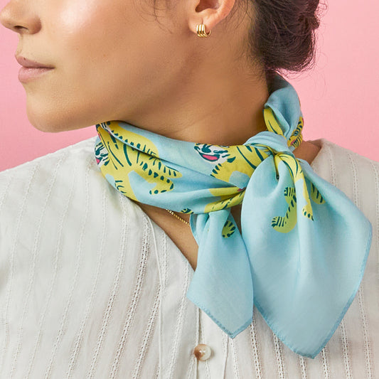 Nodding Tigers Cotton Silk Bandana