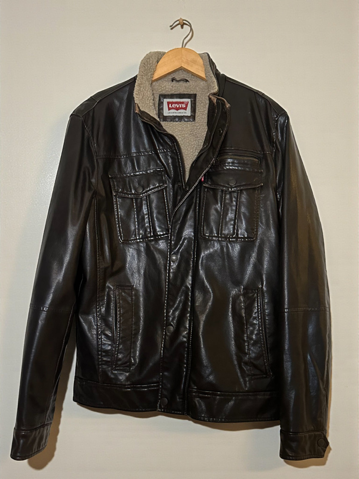 Vintage Levi's Sherpa Lined Bomber Jacket in Brown (Size Medium) image 0