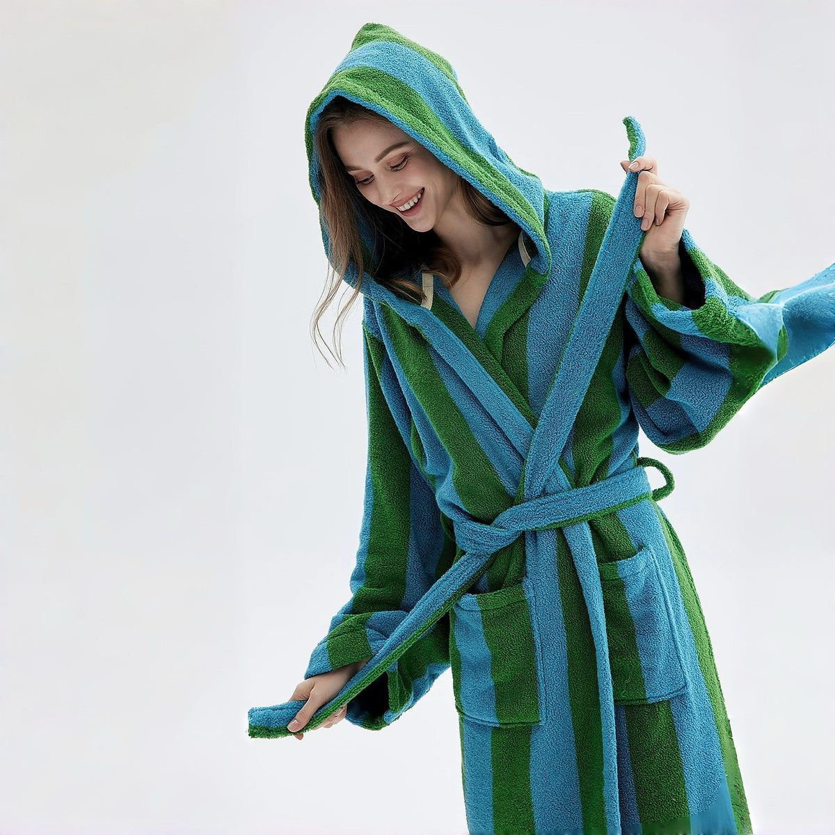 Whimsical Stripe Organic Cotton Bath Robe