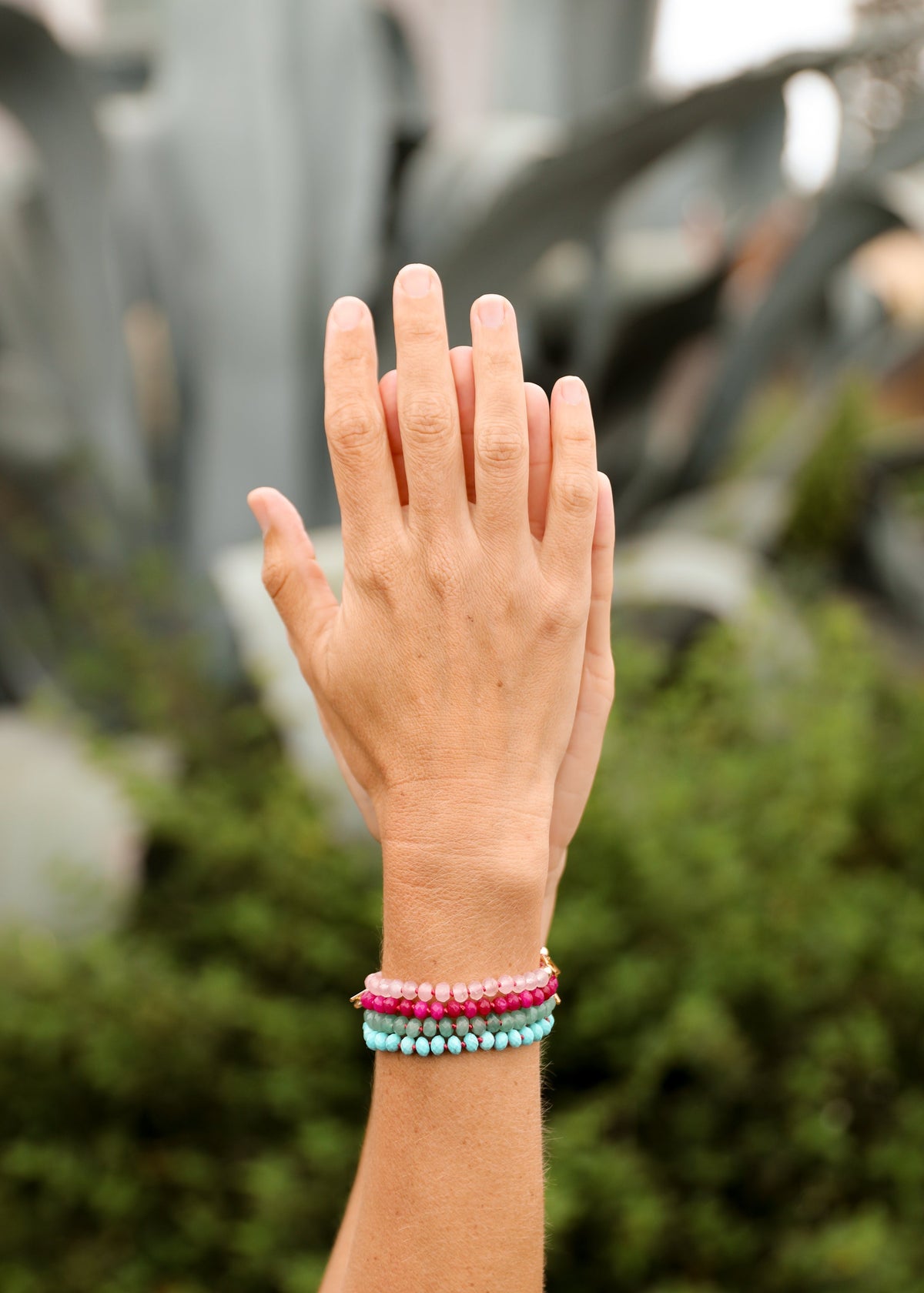 Natural Rose Quartz Toggle Bracelet