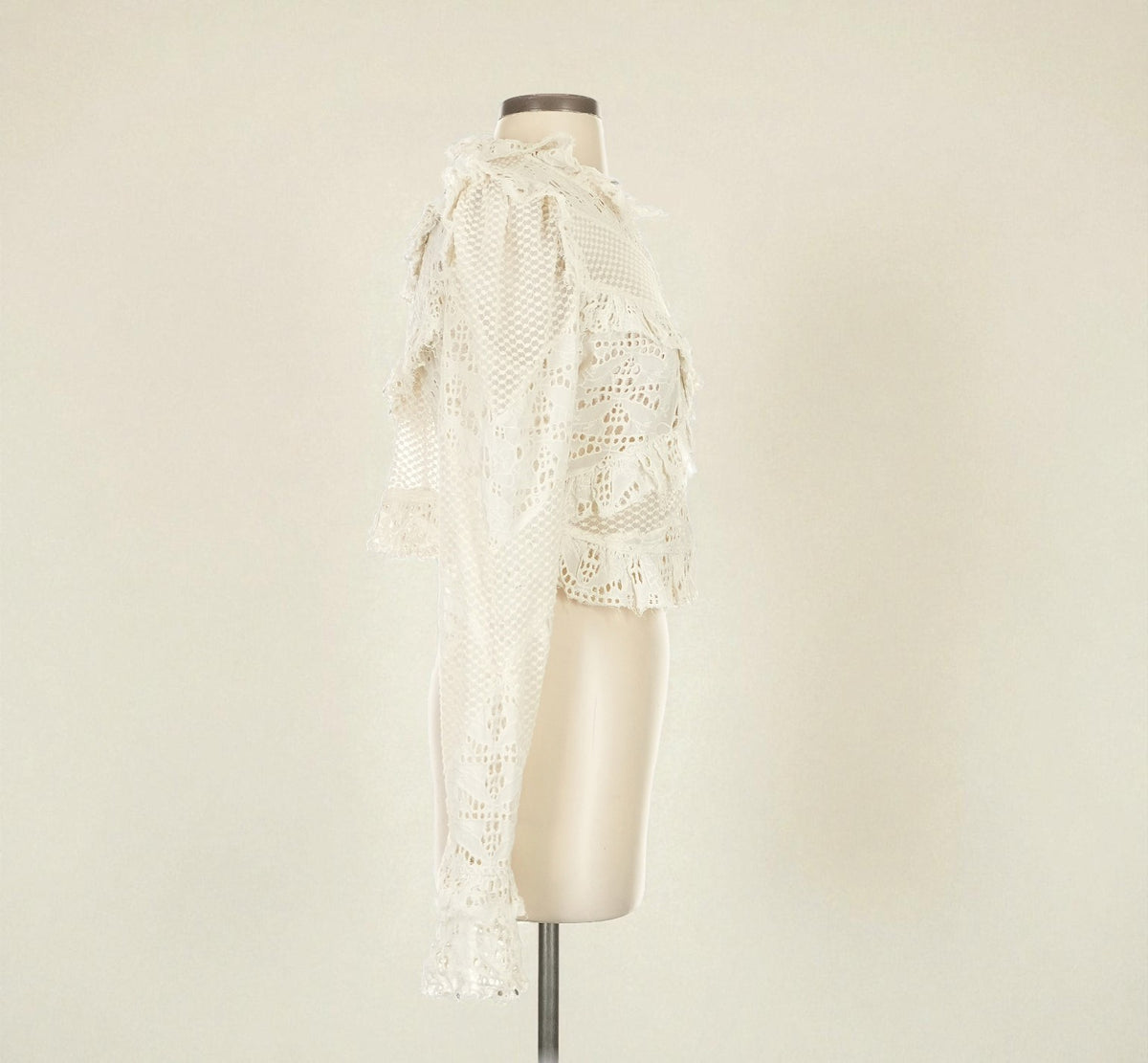 Embroidered Lace Cropped Blouse (Size Small) image 6