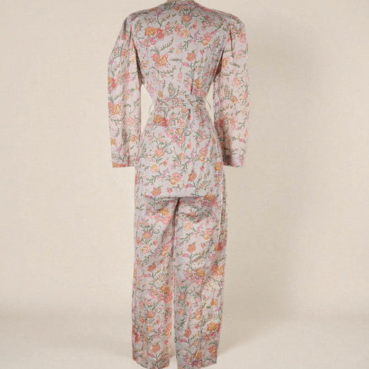 Antique Floral Print Twill Jumpsuit (Size Small) image 1