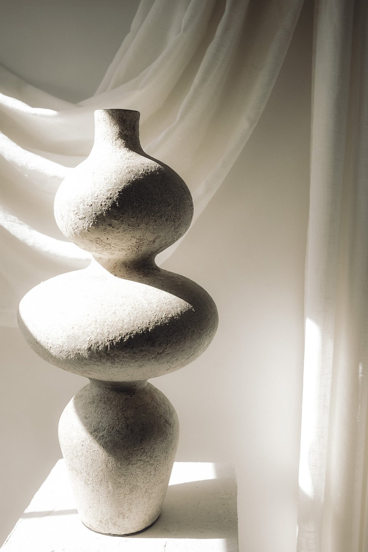 Sewu Sculptural Terracotta Vessel | Cream