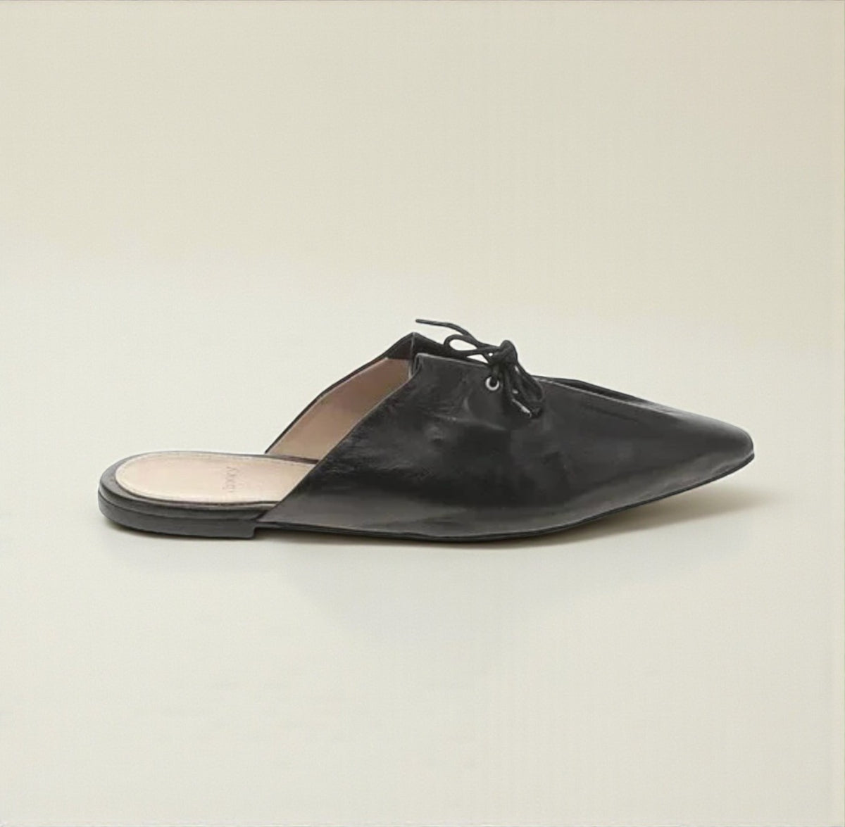 Black Leather Lace Up Mule (Size 39) image 1