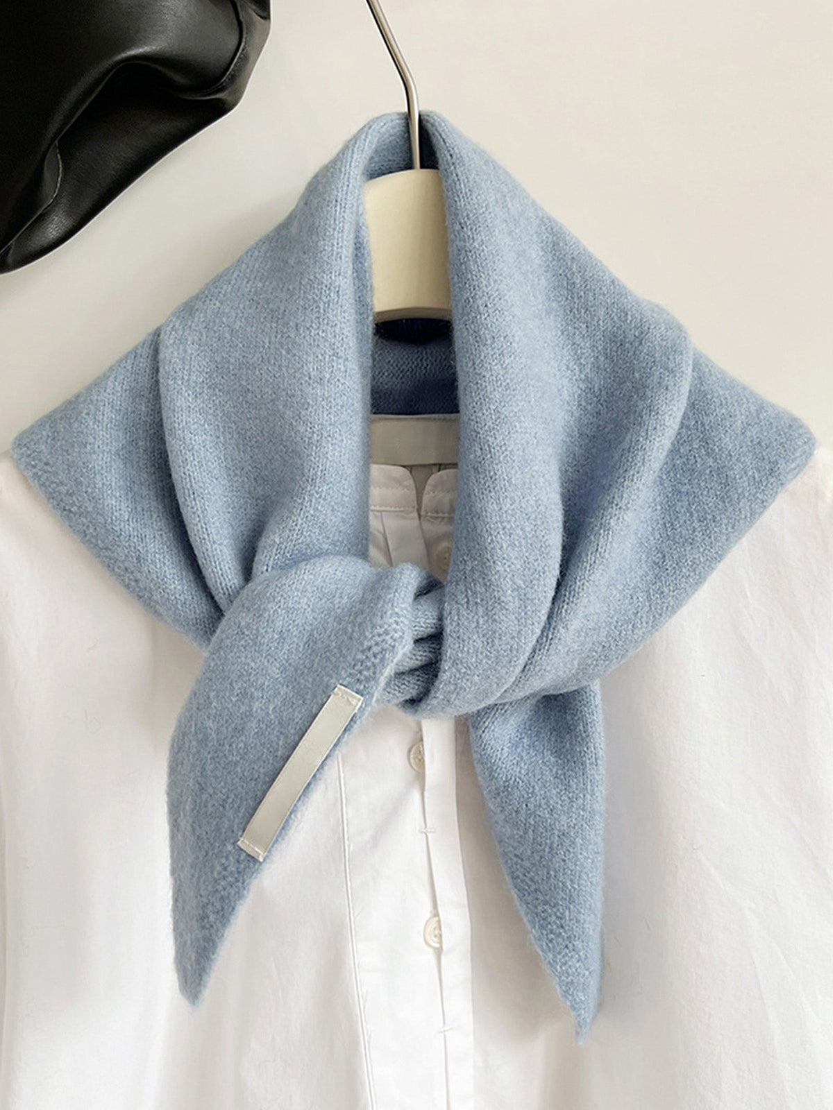 100% Merino Wool Knitted Triangle Scarf