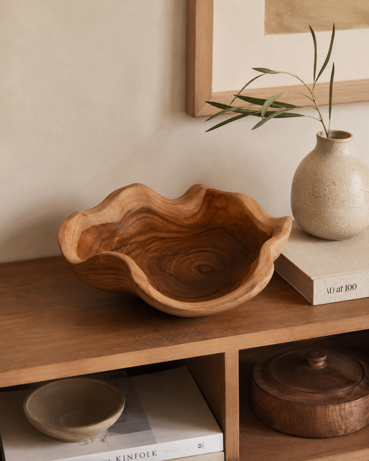 Wavy Teak Bowl