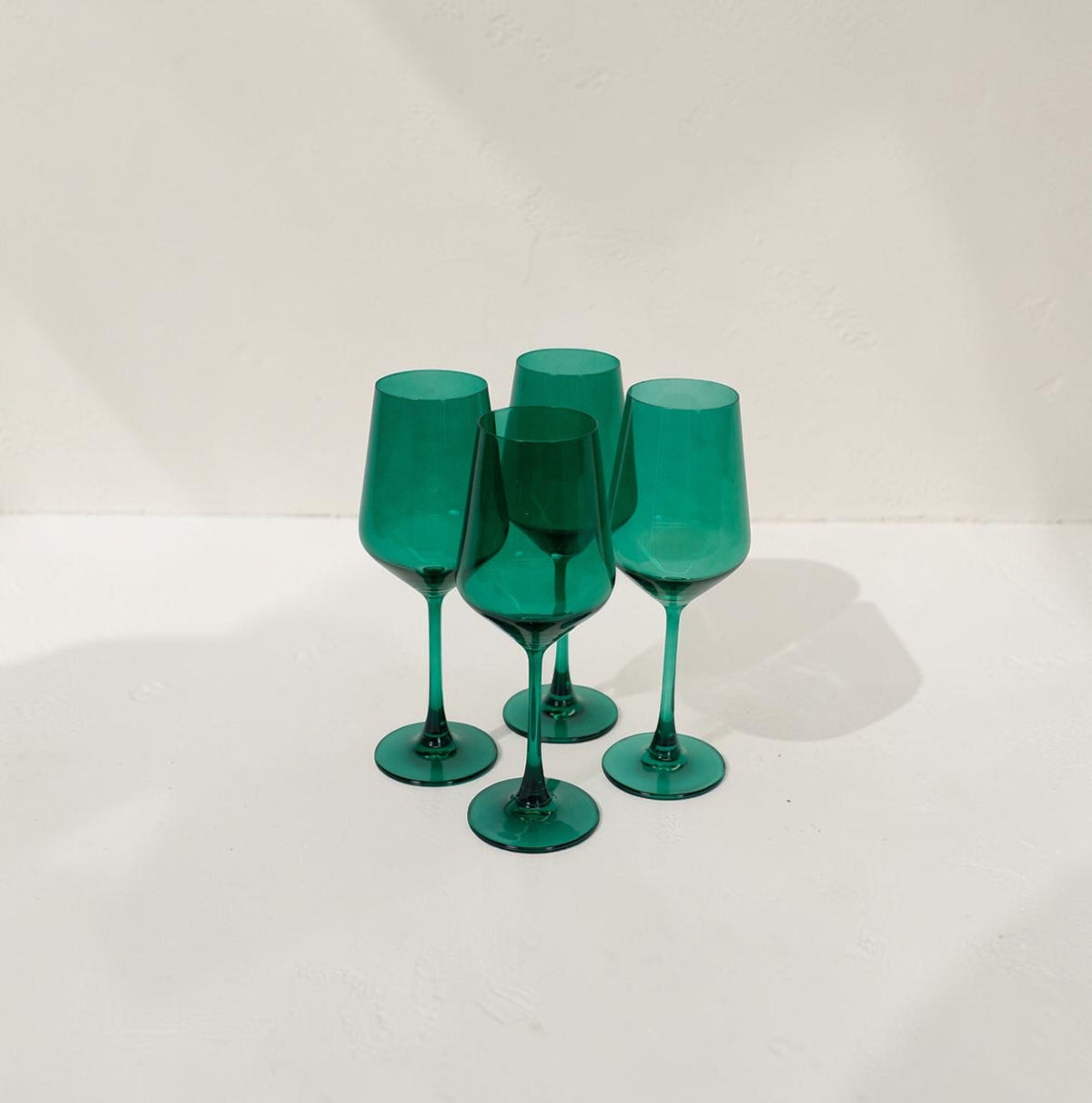 Emerald Green Colored Wine Glass