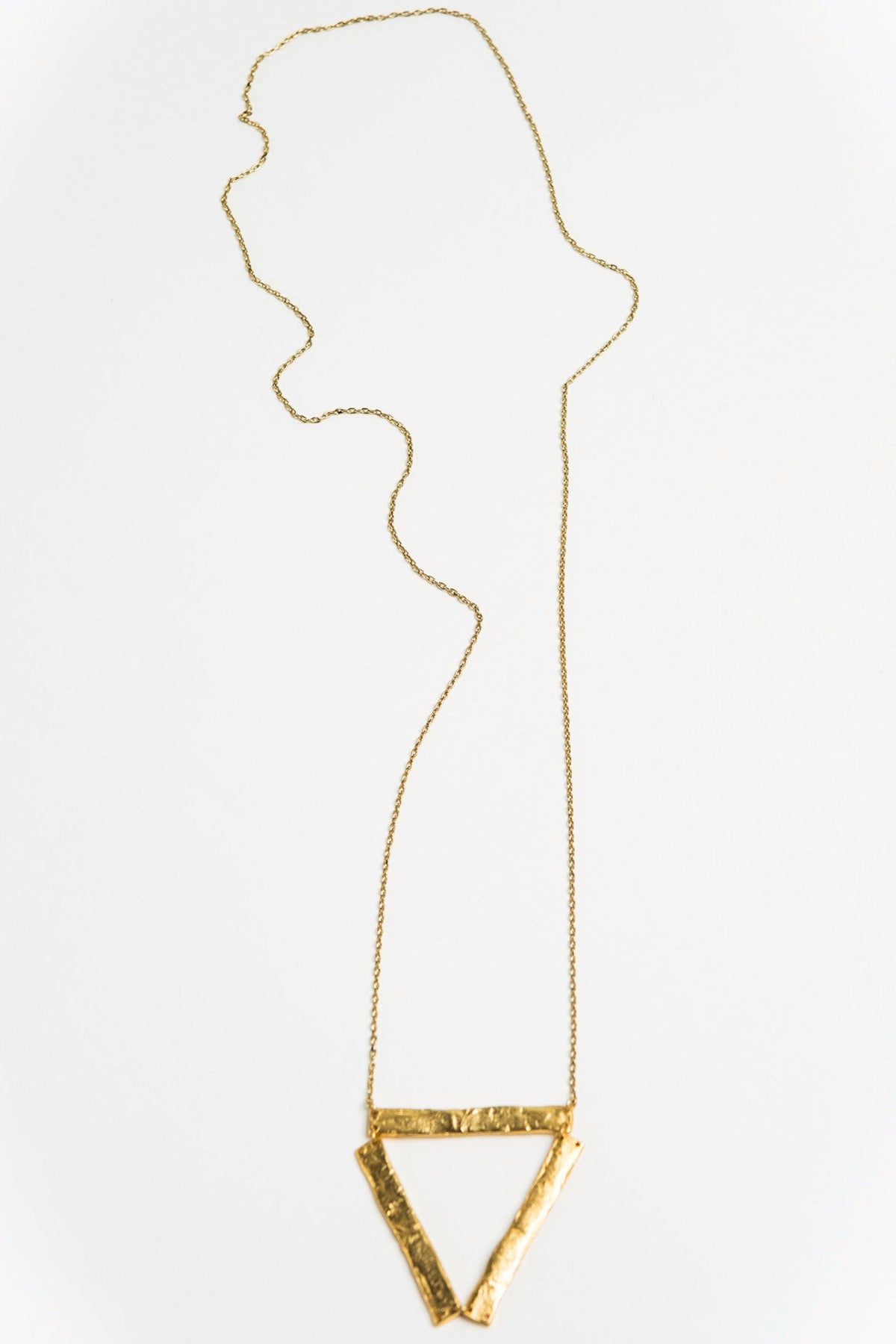 Equilateral Triangle Pendant Necklace | 24K Gold Plate