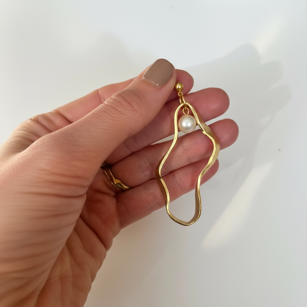 Puddle Sculptural Earrings | 24K Gold Plate