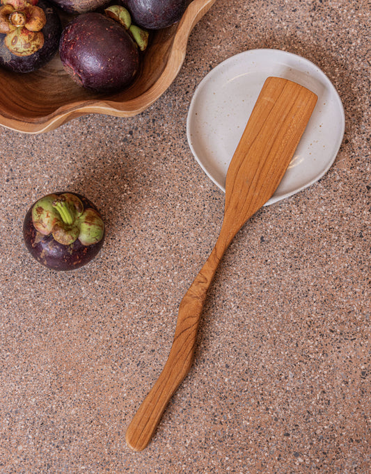 Wavy Teak Spatulas