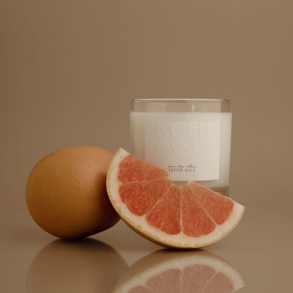 Hippie Soul Natural Candle | Warm Citrus + Tobacco
