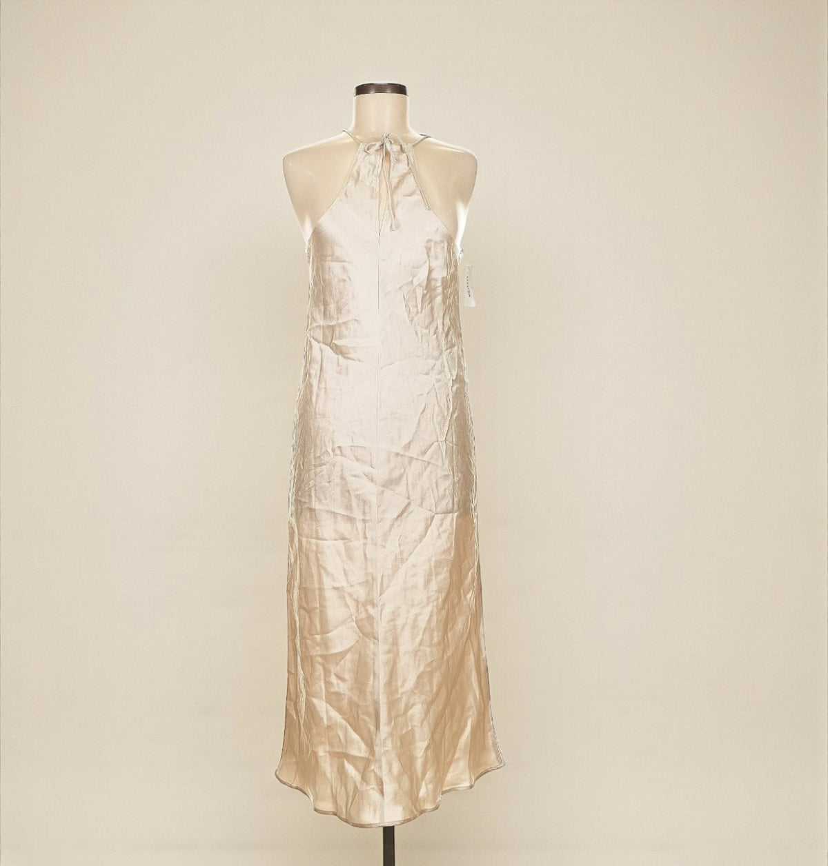 Champagne Satin Slip Dress (Size Medium) image 1