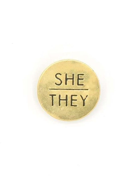 Recycled Brass Pronoun Pins