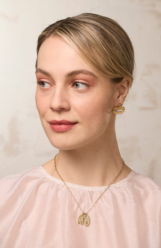 14K Gold Plate Leaf Pendant