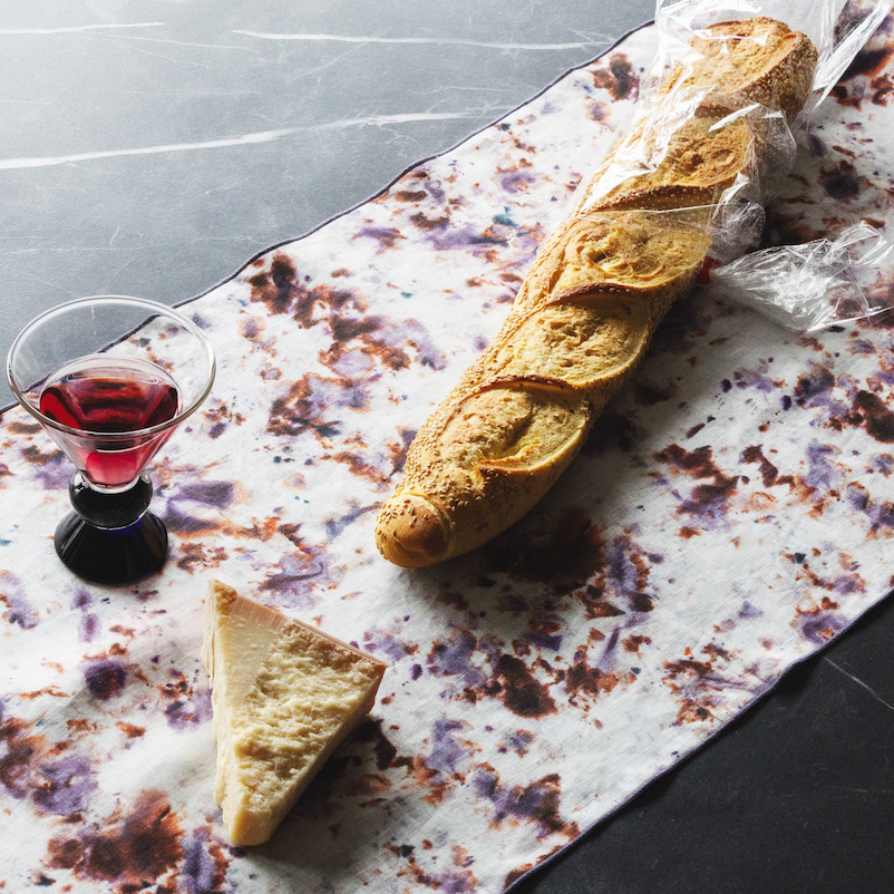 Rose Marble Linen Table Runner