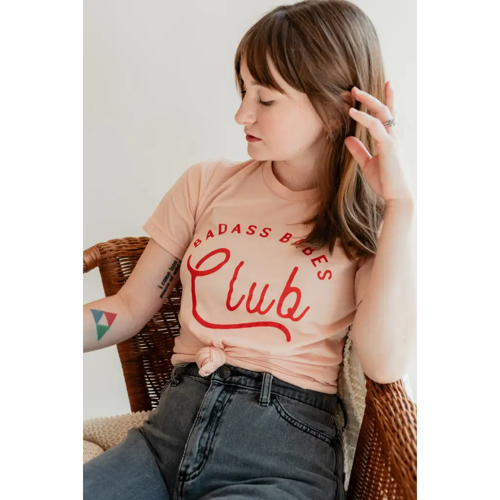 Badass Babes Club Graphic Tee | Peach