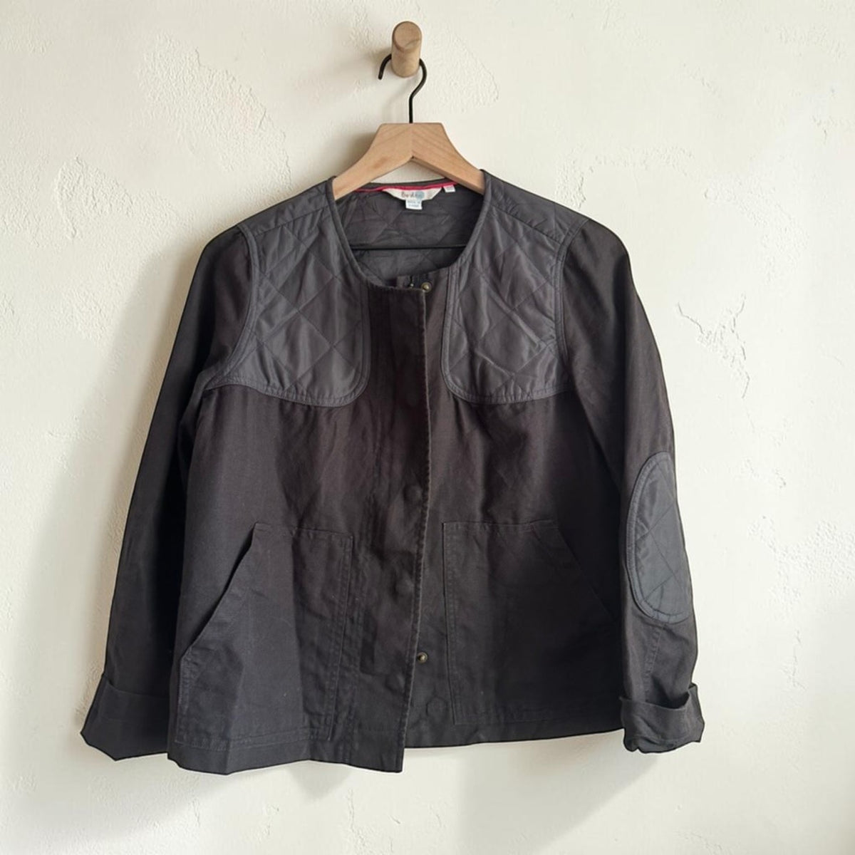 Black Quilted Patch Jacket | Size 6