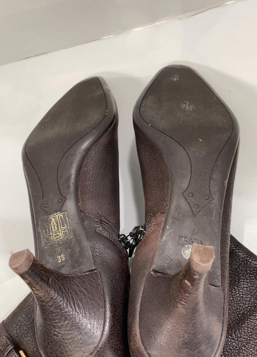 Prada Brown Leather Ankle Boot (Size 9) image 8