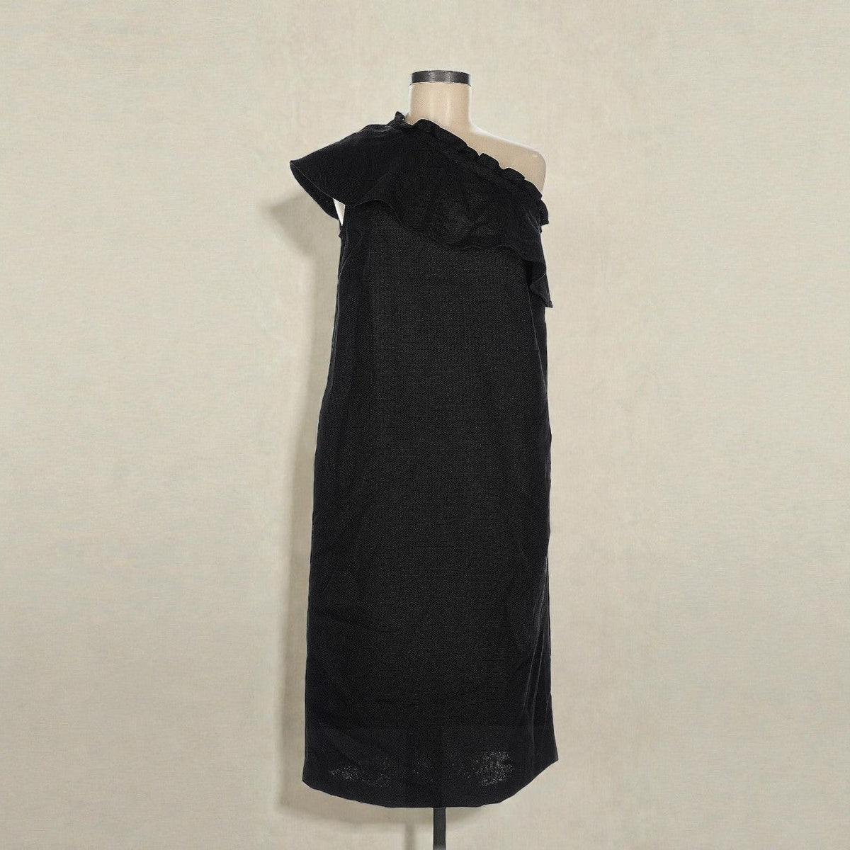 One-Shoulder Black Dress (Size 6) image 0