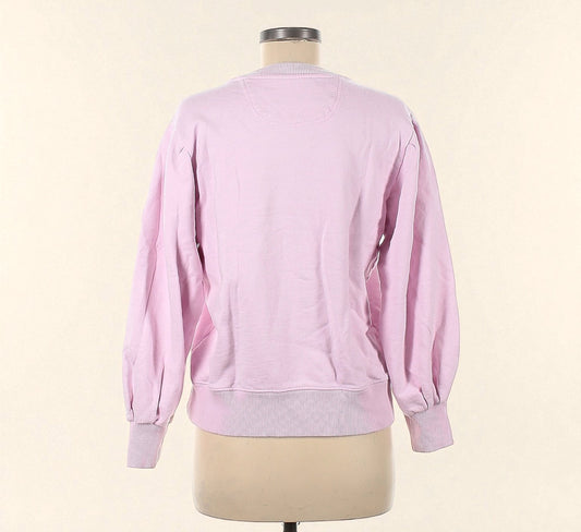Soft Pink Crewneck Puff Sleeve Sweatshirt (Size Medium) image 1