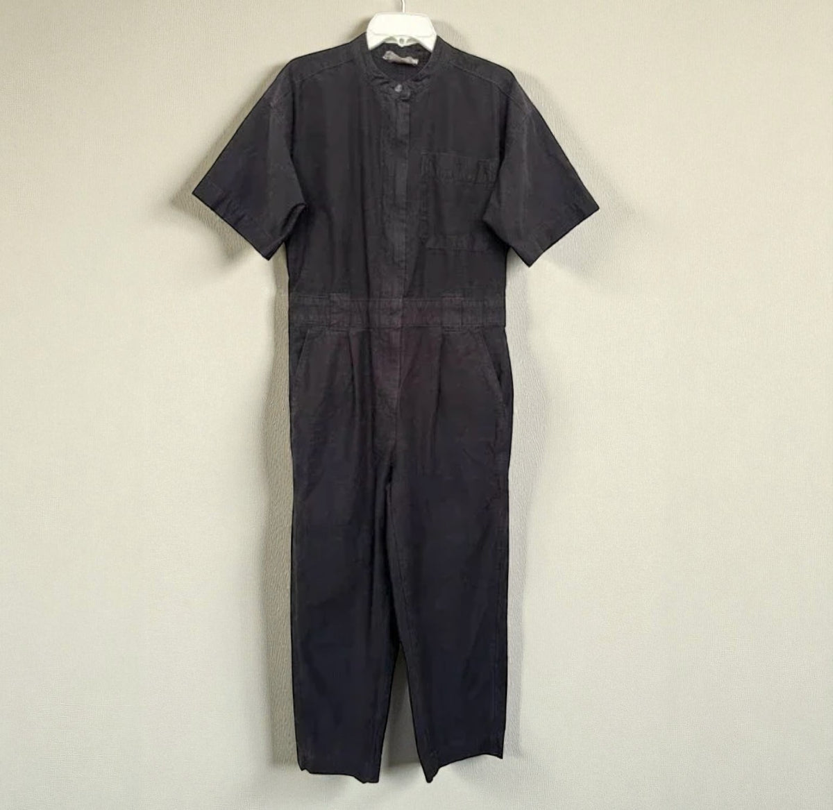 Black Organic Cotton Utility Jumpsuit (Size 2) image 0