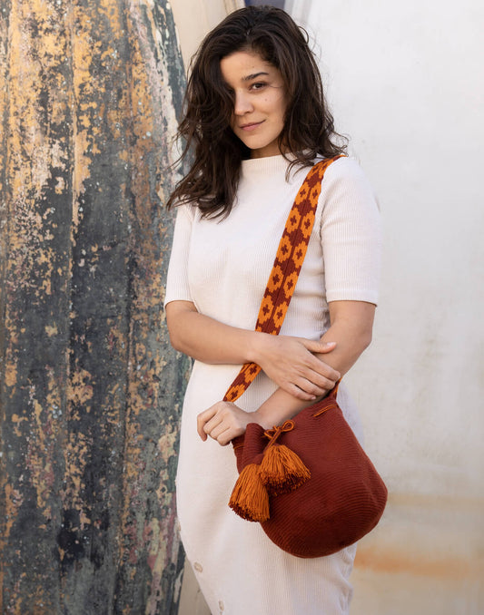 Terracotta Wayúu Mochila Crossbody Bag