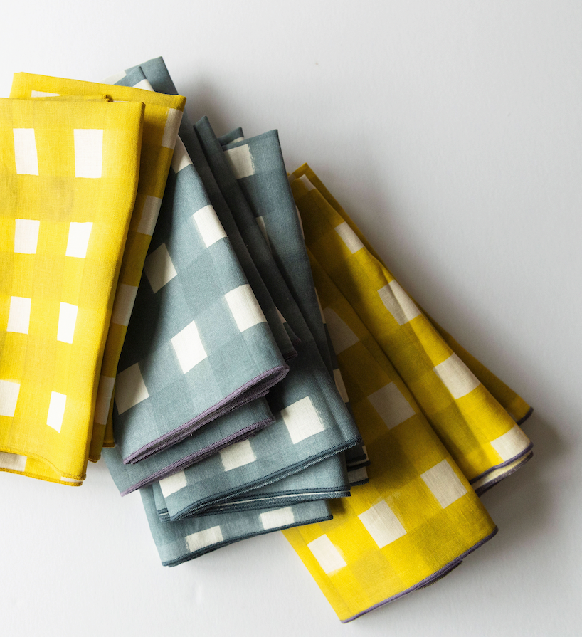 Yellow Cross-Hatch Linen Napkin
