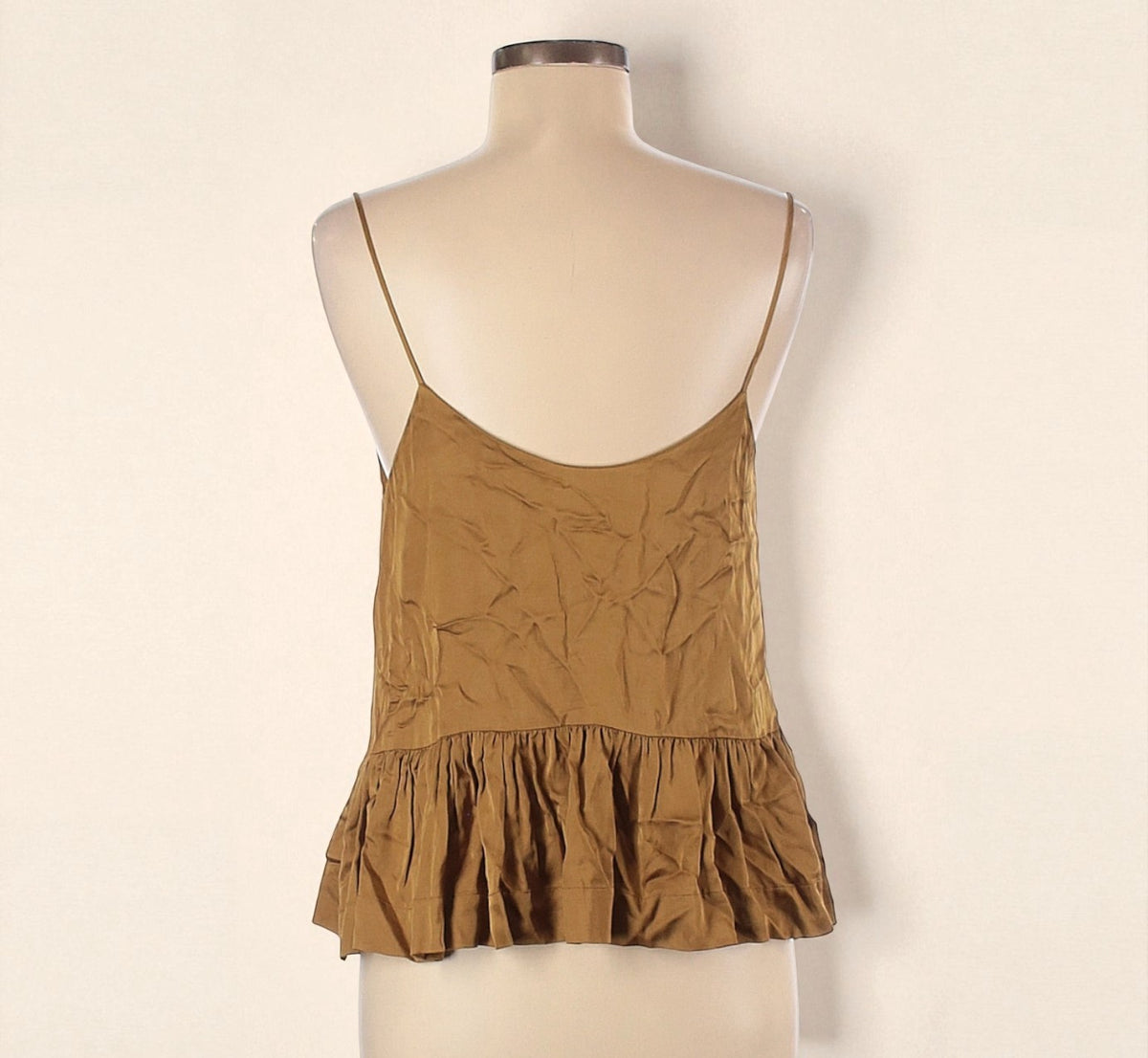 Gold Soft Peplum Camisole Top (Size 2) image 1
