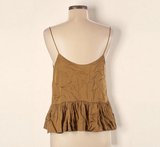 Gold Soft Peplum Camisole Top (Size 2) image 1