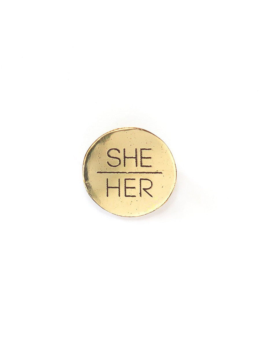 Recycled Brass Pronoun Pins