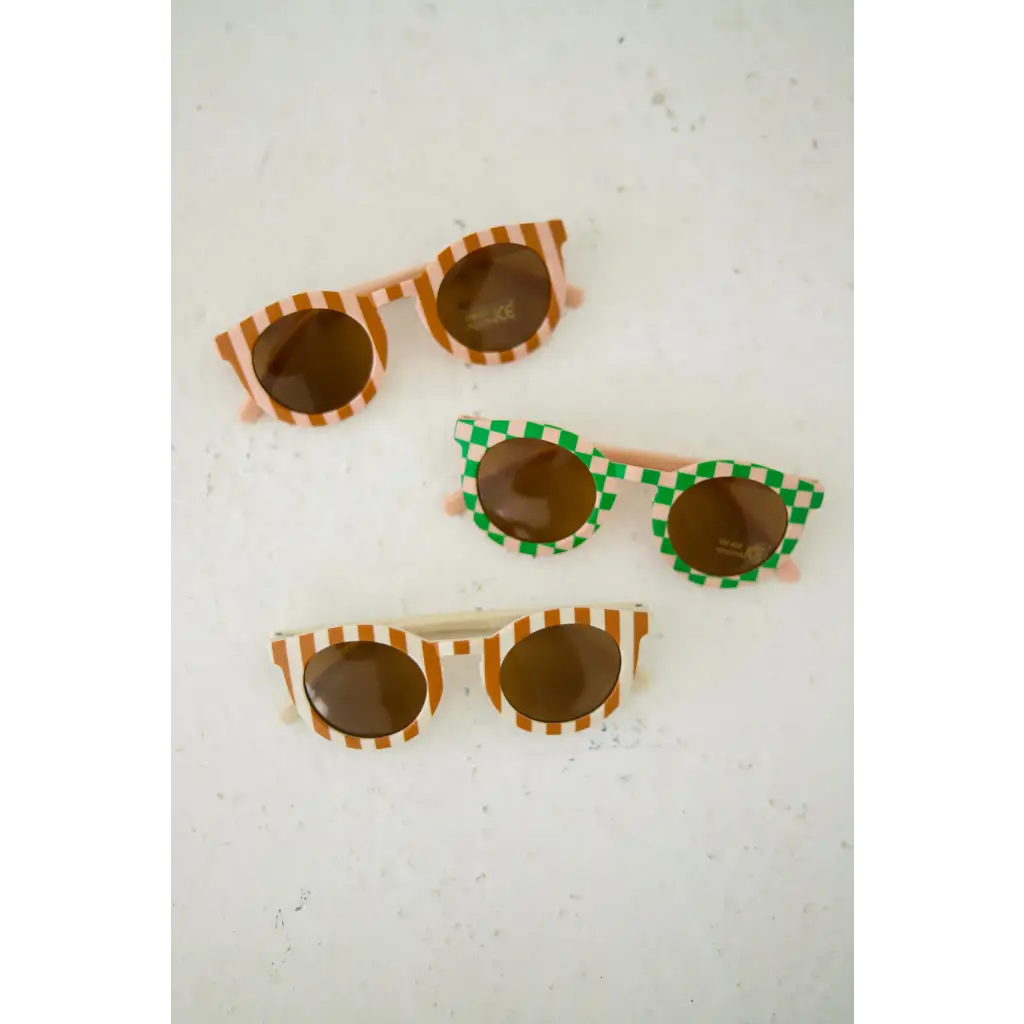 Striped Baby Sunnies for Kids | White + Brown