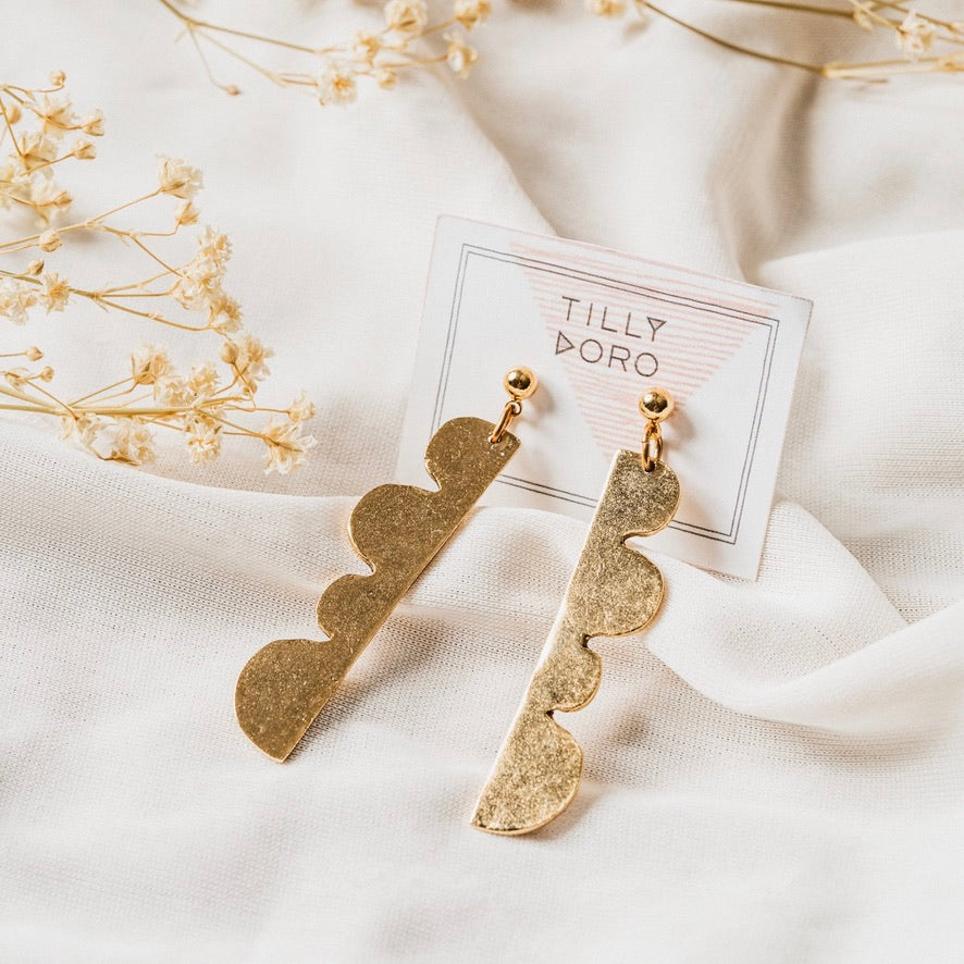 Hills Sculptural Drop Earrings | 24K Gold Plate