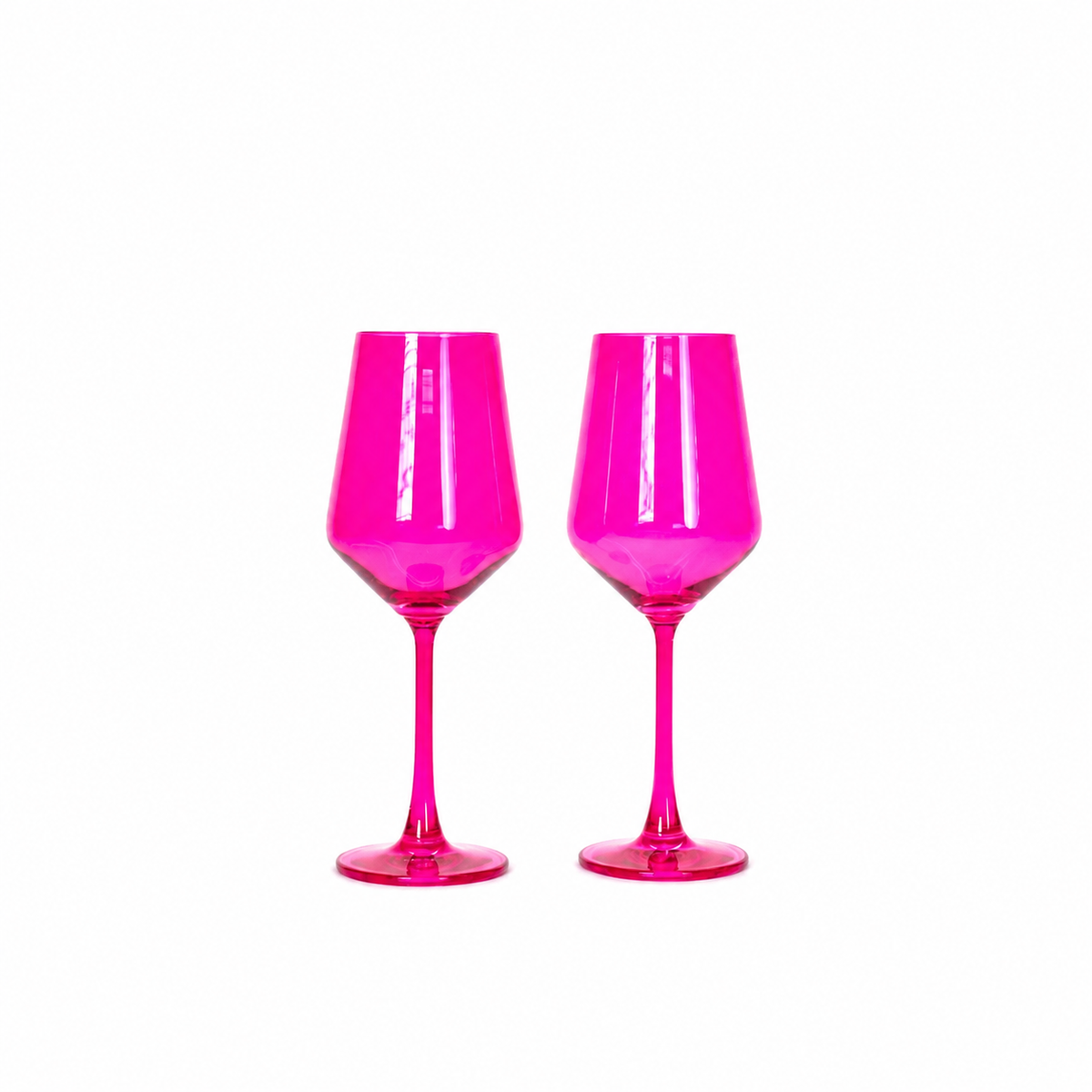 Hot Hot Pink Colored Wine Glass