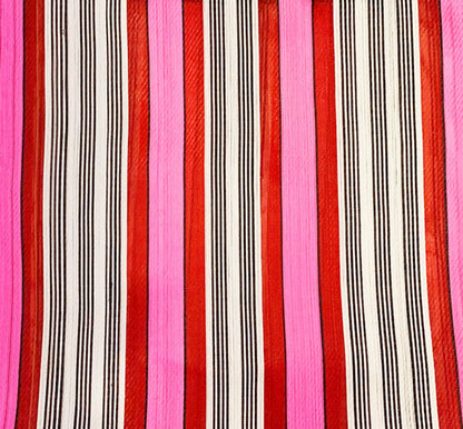 Pink & Red Striped Recycled Woven Market Shopper