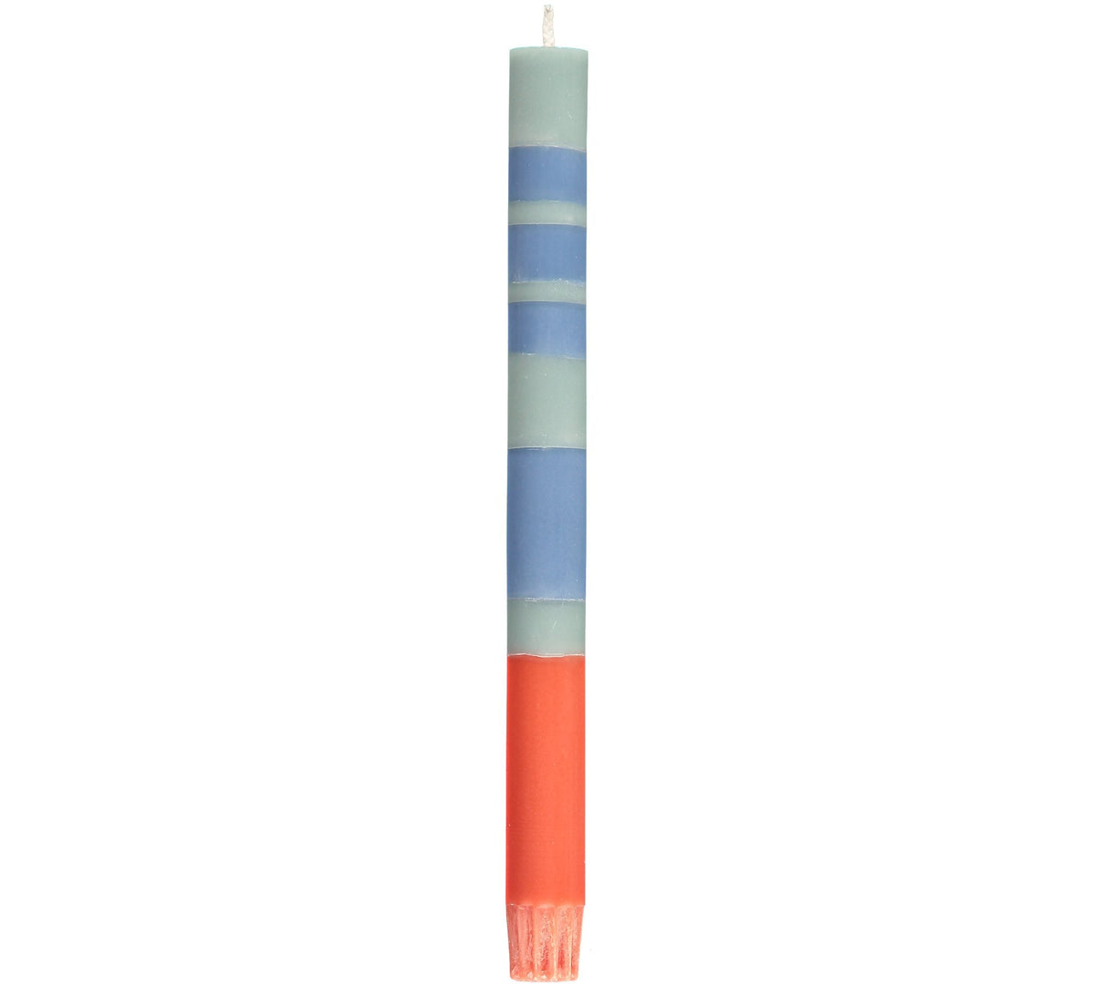 Striped Opaline, Pompadour & Rust Dinner Candles | Set of 4