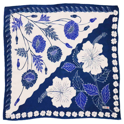 Hand-Drawn Batik Tulis Bandana | Hibiscus + California Poppy