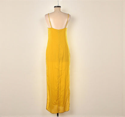 Marigold Yellow Midi Slip Dress (Size Medium) image 1