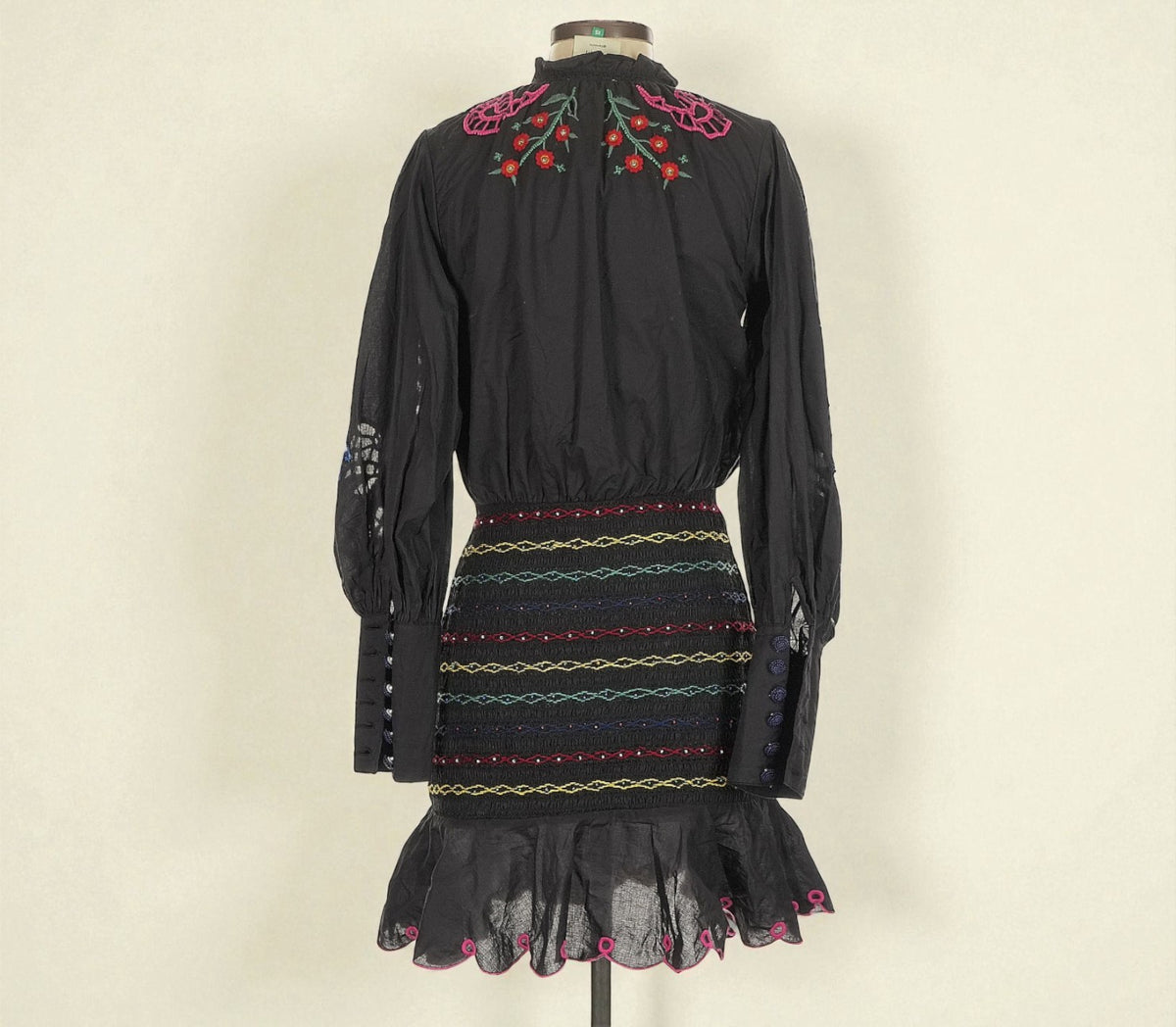 FARM Rio Navy Embroidered Mini Dress (Size X-Small) image 3