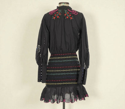 FARM Rio Navy Embroidered Mini Dress (Size X-Small) image 3