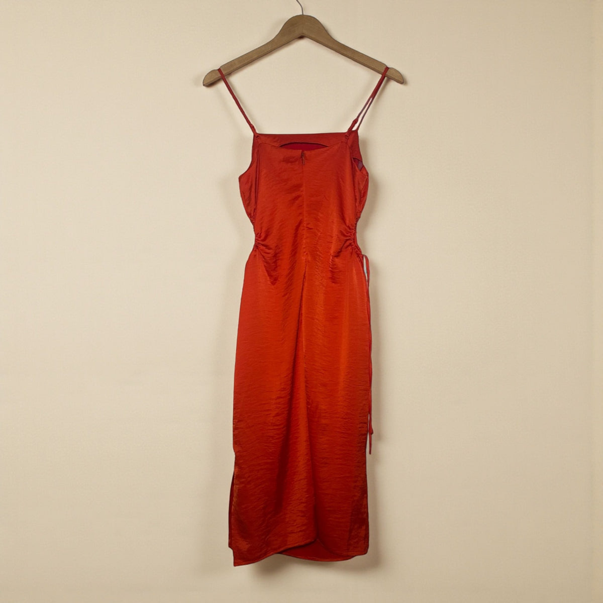 Red Satin Slip Dress (Size Small) image 1