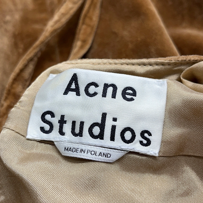 Acne Studios Camel Brown Velvet Midi Sheath Dress (Size 36) image 3