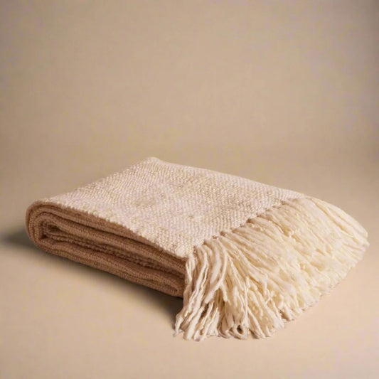 Nieve Wool Throw | Natural Ivory