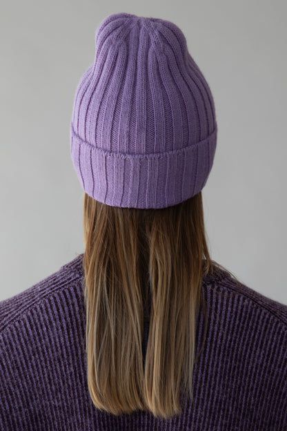 Ribbed Baby Alpaca Beanie | Iris