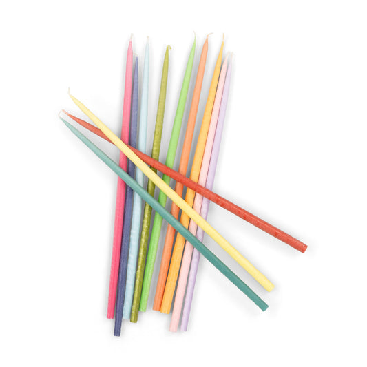 Rainbow Thin Taper Candles | Set of 12