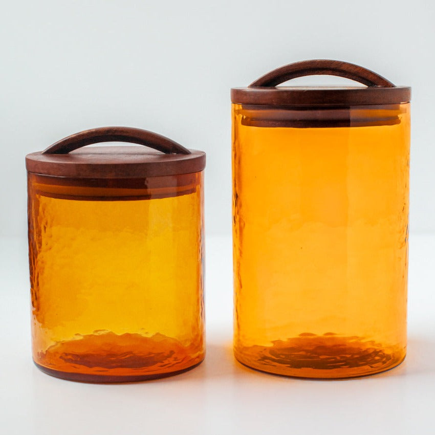 Small Hammered Class Canister | Amber
